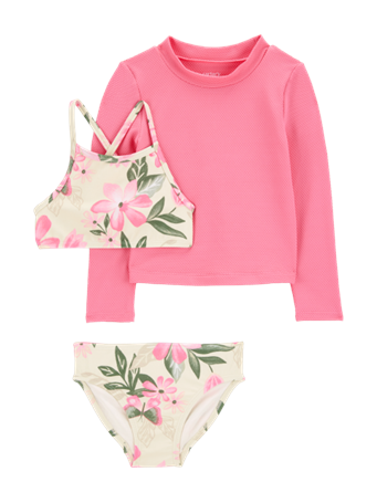 CARTER'S - 3-Piece Floral Rashguard Set PINK