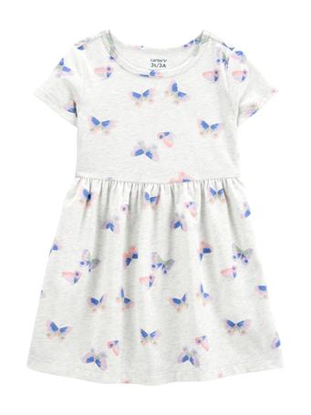 CARTER'S - Toddler Butterfly Print Short-Sleeve Dress GREY
