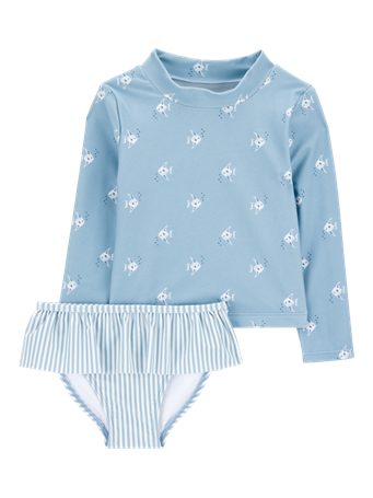 CARTER'S - 2-Piece Fish Print Rashguard Set BLUE