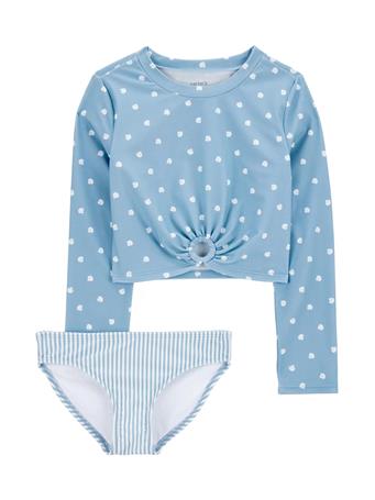 CARTER'S - Girls Shell Printed Rashguard Swim Set BLUE