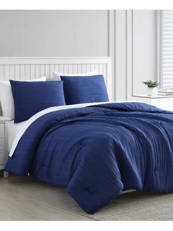 RAMALLAH TRADING CO - Greenport Crinkle 3-Piece Comforter Set NAVY BLUE