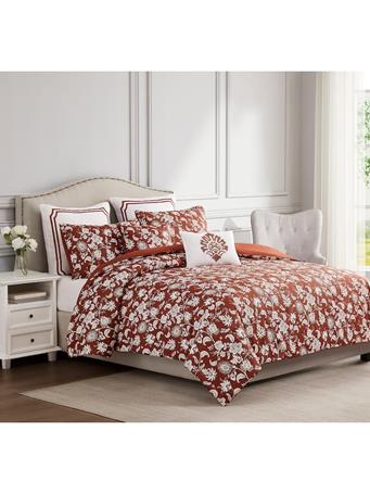 RAMALLAH TRADING CO - Pheby 7pc Print Embossed Comforter Set CLAY