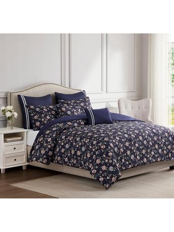 RAMALLAH TRADING CO - Slone 7pc Print Embossed Comforter Set NAVY BLUE