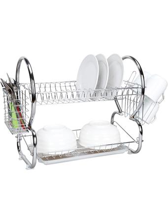 HOME ESSENTIALS - Dish Drainer With Cutlery Holder, 2-Tier Design NO COLOR