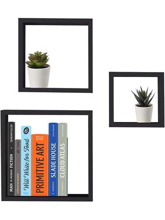 HOME ESSENTIALS - Durable 3-Piece MDF Floating Wall Cubes NO COLOR
