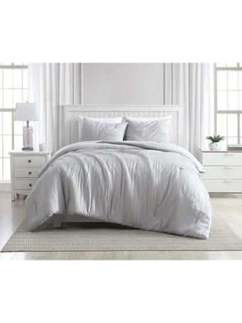 RAMALLAH TRADING CO - Greenport Crinkle 3-Piece Comforter Set SILVER