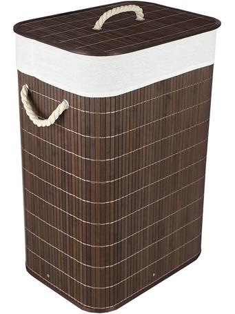 HOME ESSENTIALS - Rectangular Folding Bamboo Hamper NO COLOR