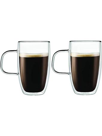 GODINGER - Handled 2X Wall Coffee Mug - Set of 2 CLEAR
