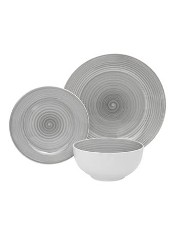 GODINGER - Spiral Grey Porcelain 12 Piece Dinnerware Set GRAY