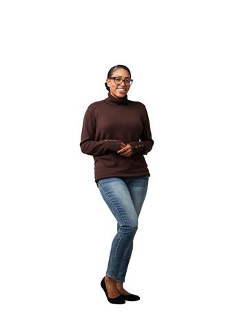 JOSEPH A - Turtle Neck With Button Cuff Detail DEMITASSE