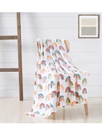 RAMALLAH TRADING CO - Novelty Boho Rainbow Printed Flannel Throw NO COLOR