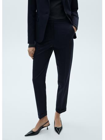 MANGO - Straight Suit Trousers NAVY