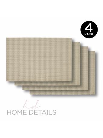 HOME DETAILS - 4-Piece Woven Look PVC Placemat Set IVORY