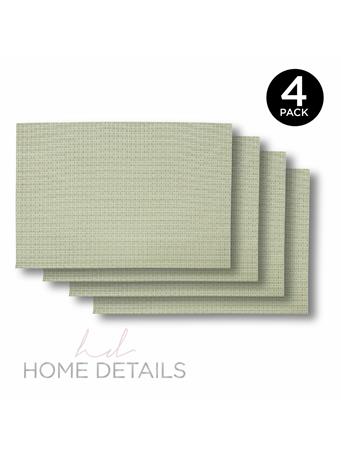 HOME DETAILS - 4-Piece Woven Look PVC Placemat Set SAGE