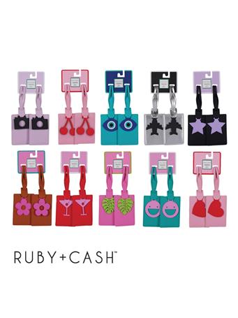 RUBY & CASH- 2-Pack Luggage Tags with Charms ASSORTED