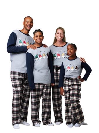 BOTTOMS OUT - Snow Gnome Family Set of Pajamas (KIDS SIZING) GREY