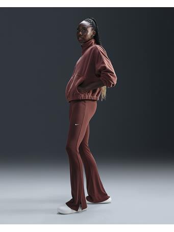 NIKE - Sportswear Chill Knit Women's Tight Mini-Rib Flared Leggings RED SEPIA