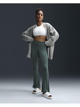NIKE - Sportswear Chill Knit Women's Tight Mini-Rib Flared Leggings VINTAGE GREEN