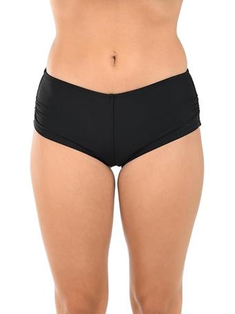 CITRUS - Women's Solid Hot Pant Bikini Swimsuit Bottom BLK