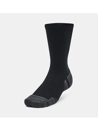 UNDER ARMOUR - Unisex UA Performance Tech 3-Pack Crew Socks BLACK/BLACK/JETGRAY