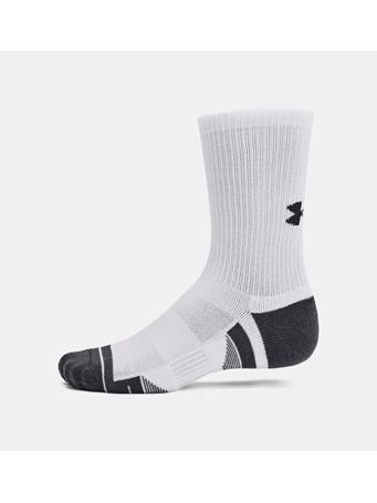 UNDER ARMOUR - Unisex UA Performance Tech 3-Pack Crew Socks WHITE/WHITE/JETGRAY