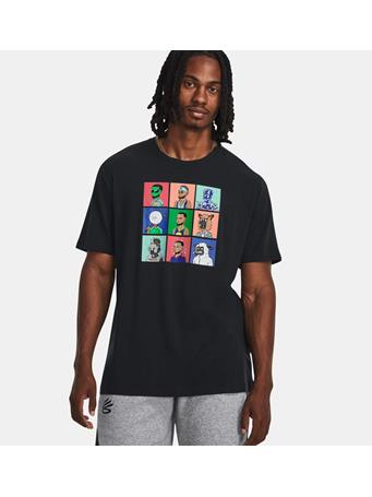 UNDER ARMOUR - Men's Curry NFT Short Sleeve BLACK/NEO TURQUOISE