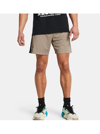 UNDER ARMOUR - Men's Project Rock Payoff Mesh Shorts TIMBERWOLFTAUPE/BLACK