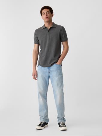 GAP - Stretch Pique Polo Shirt CHARCOAL HEATHER