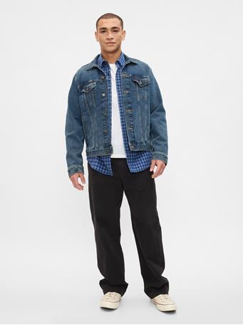 GAP - Stretch Poplin Shirt in Standard Fit TONAL BLUE PLAID