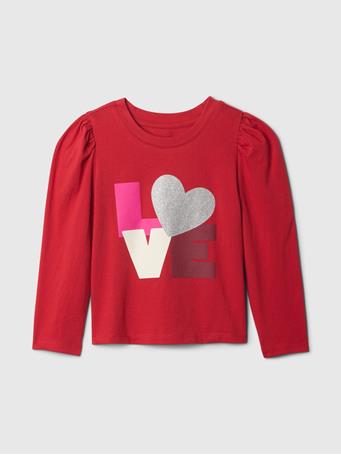 GAP - Mix and Match Puff Sleeve T-Shirt MODERN RED