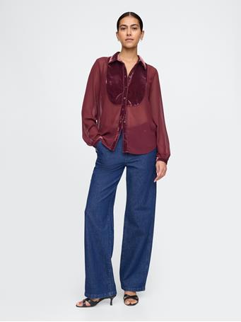 GAP - Classic Bib Shirt NOIR RED 2