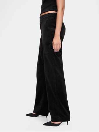 GAP - High Rise Velvet Straight Pants BLACK 1
