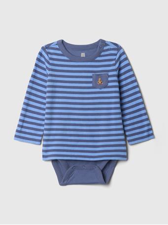 GAP - Baby Organic Cotton Shirt Bodysuit QUIET BLUE