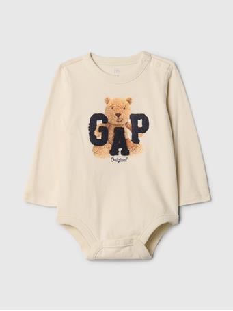 GAP - Baby Organic Cotton Bear Logo Bodysuit CHINO