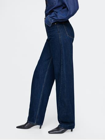 GAP - High Rise Barrel Jeans DARK RINSE