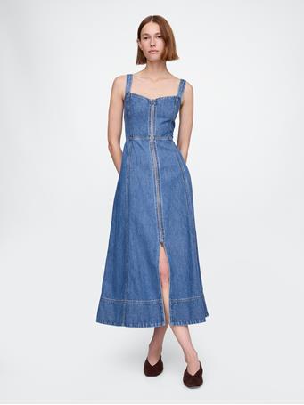 GAP - UltraSoft Denim Maxi Dress MEDIUM WASH