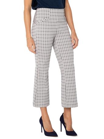 LIVERPOOL JEANS - Stella Kick Flare With Welt Pockets NAVY TAUPE GRID