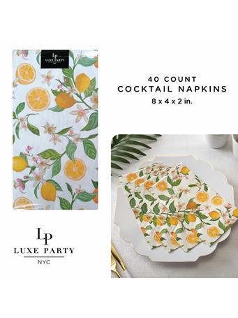 LUXE PARTY - 40-Pack Guest Lemon Napkins WHITE