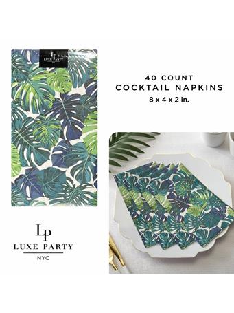 LUXE PARTY - 40-Pack Guest Palm Napkins WHITE