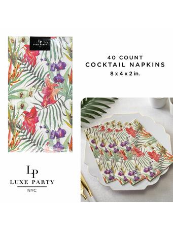 LUXE PARTY - 40-Pack Guest Botanical Napkins WHITE
