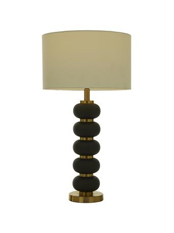 UMA HOME DECOR - Cosmoliving by Cosmopolitan Black Metal Table Lamp with Drum Shade BLACK