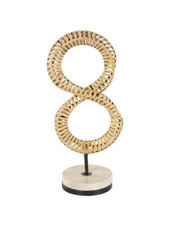 UMA HOME DECOR - Brown Rattan Abstract Handmade Infinity Sculpture GOLD