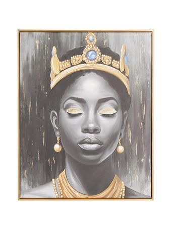 UMA HOME DECOR - Black Canvas Woman Shaded Living Room Framed Wall Art BLACK