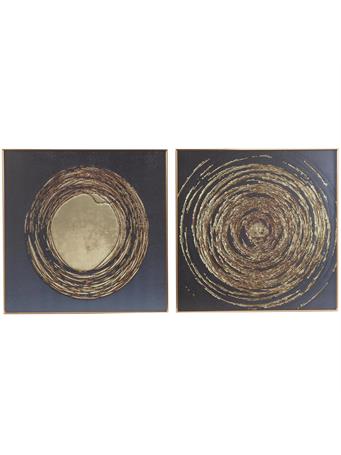 UMA HOME DECOR - Cosmoliving by Cosmopolitan Gold Porcelain Ceramic Starburst Swirl Wall Decor BLACK