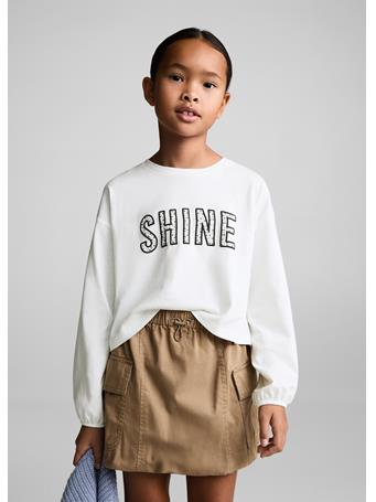 MANGO - Bead Detail T-shirt IVORY