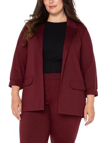 LIVERPOOL - Boyfriend Blazer With Princess Dart BORDEAUX