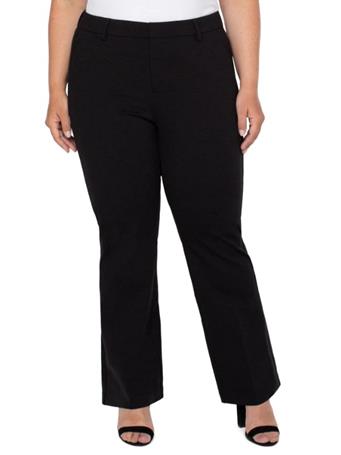 LIVERPOOL - Plus Kelsey Flare Trouser Super Stretch Ponte BLACK