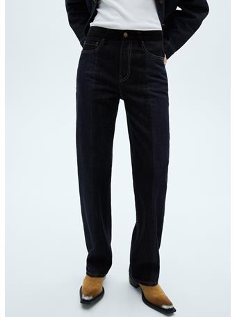 MANGO - High Waist Straight Jeans NAVY