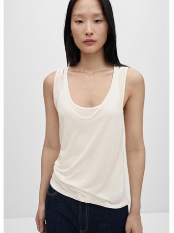 MANGO - 100% Lyocell-blend Top NATURAL WHITE