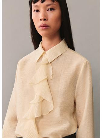 MANGO - Lyocell Shirt With Ruffles NATURAL WHITE